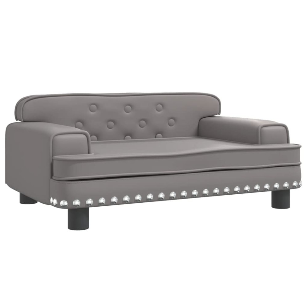 vidaXL Canapea pentru copii, gri, 70x45x30 cm, piele ecologică