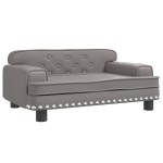 vidaXL Canapea pentru copii, gri, 70x45x30 cm, piele ecologică vidaXL Canapea pentru copii, gri, 70x45x30 cm, piele ecologică