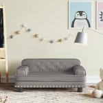 vidaXL Canapea pentru copii, gri, 70x45x30 cm, piele ecologică vidaXL Canapea pentru copii, gri, 70x45x30 cm, piele ecologică