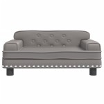 vidaXL Canapea pentru copii, gri, 70x45x30 cm, piele ecologică vidaXL Canapea pentru copii, gri, 70x45x30 cm, piele ecologică