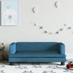vidaXL Canapea pentru copii, albastru, 80x45x30 cm, catifea vidaXL Canapea pentru copii, albastru, 80x45x30 cm, catifea