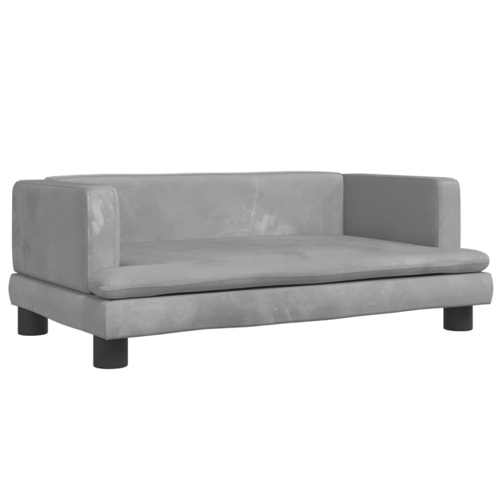 vidaXL Canapea pentru copii, gri deschis, 80x45x30 cm, catifea