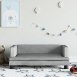 vidaXL Canapea pentru copii, gri deschis, 80x45x30 cm, catifea vidaXL Canapea pentru copii, gri deschis, 80x45x30 cm, catifea