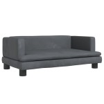 vidaXL Canapea pentru copii, gri închis, 80x45x30 cm, catifea vidaXL Canapea pentru copii, gri închis, 80x45x30 cm, catifea
