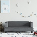 vidaXL Canapea pentru copii, gri închis, 80x45x30 cm, catifea vidaXL Canapea pentru copii, gri închis, 80x45x30 cm, catifea