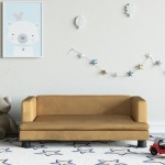 vidaXL Canapea pentru copii, maro, 80x45x30 cm, catifea vidaXL Canapea pentru copii, maro, 80x45x30 cm, catifea