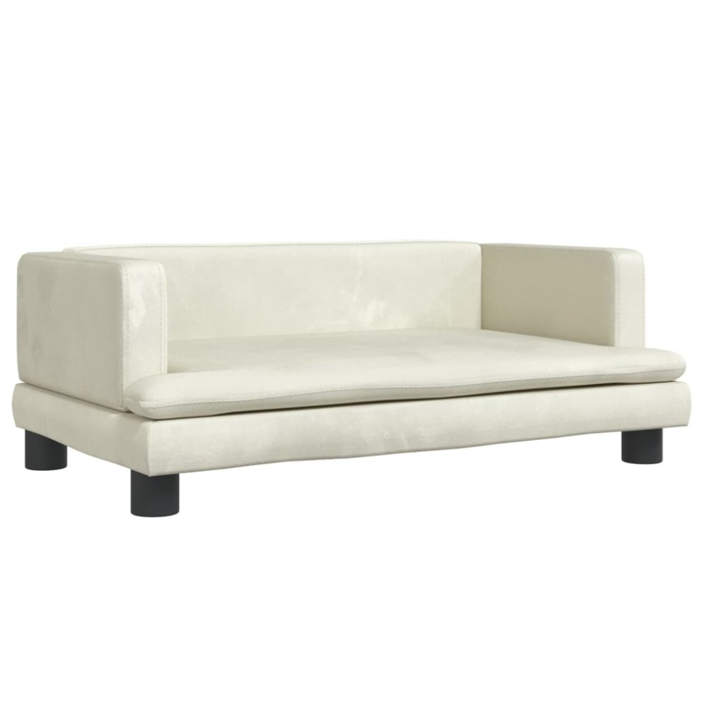 vidaXL Canapea pentru copii, crem, 80x45x30 cm, catifea