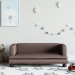 vidaXL Canapea pentru copii, maro, 80x45x30 cm piele artificială vidaXL Canapea pentru copii, maro, 80x45x30 cm piele artificială