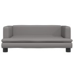 vidaXL Canapea pentru copii, gri, 80x45x30 cm, piele ecologică vidaXL Canapea pentru copii, gri, 80x45x30 cm, piele ecologică