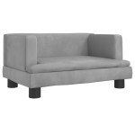 vidaXL Canapea pentru copii, gri, 60x40x30 cm, catifea vidaXL Canapea pentru copii, gri, 60x40x30 cm, catifea