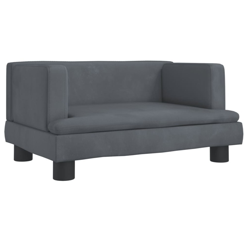 vidaXL Canapea pentru copii, gri închis, 60x40x30 cm, catifea
