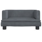 vidaXL Canapea pentru copii, gri închis, 60x40x30 cm, catifea
