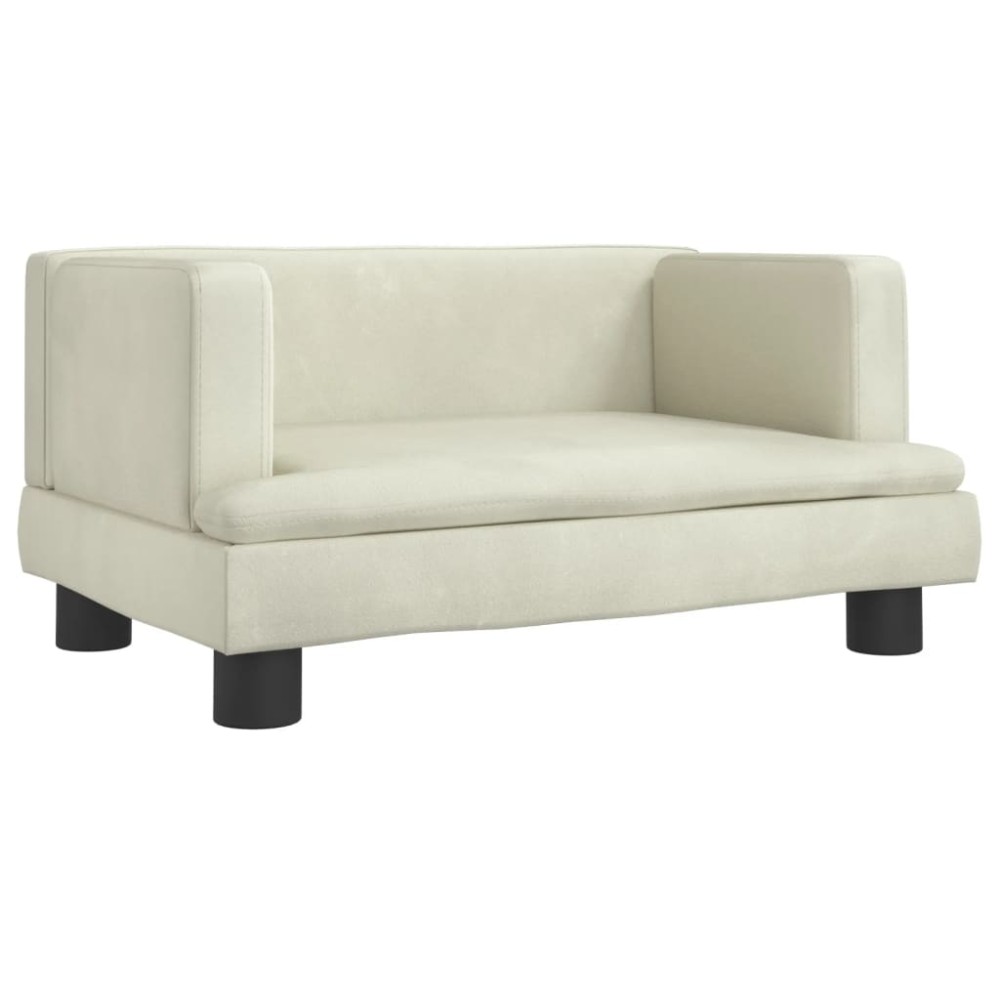 vidaXL Canapea pentru copii, crem, 60x40x30 cm, catifea
