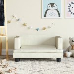 vidaXL Canapea pentru copii, crem, 60x40x30 cm, catifea vidaXL Canapea pentru copii, crem, 60x40x30 cm, catifea