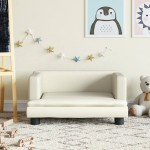 vidaXL Canapea pentru copii, crem, 60x40x30 cm, piele ecologică vidaXL Canapea pentru copii, crem, 60x40x30 cm, piele ecologică