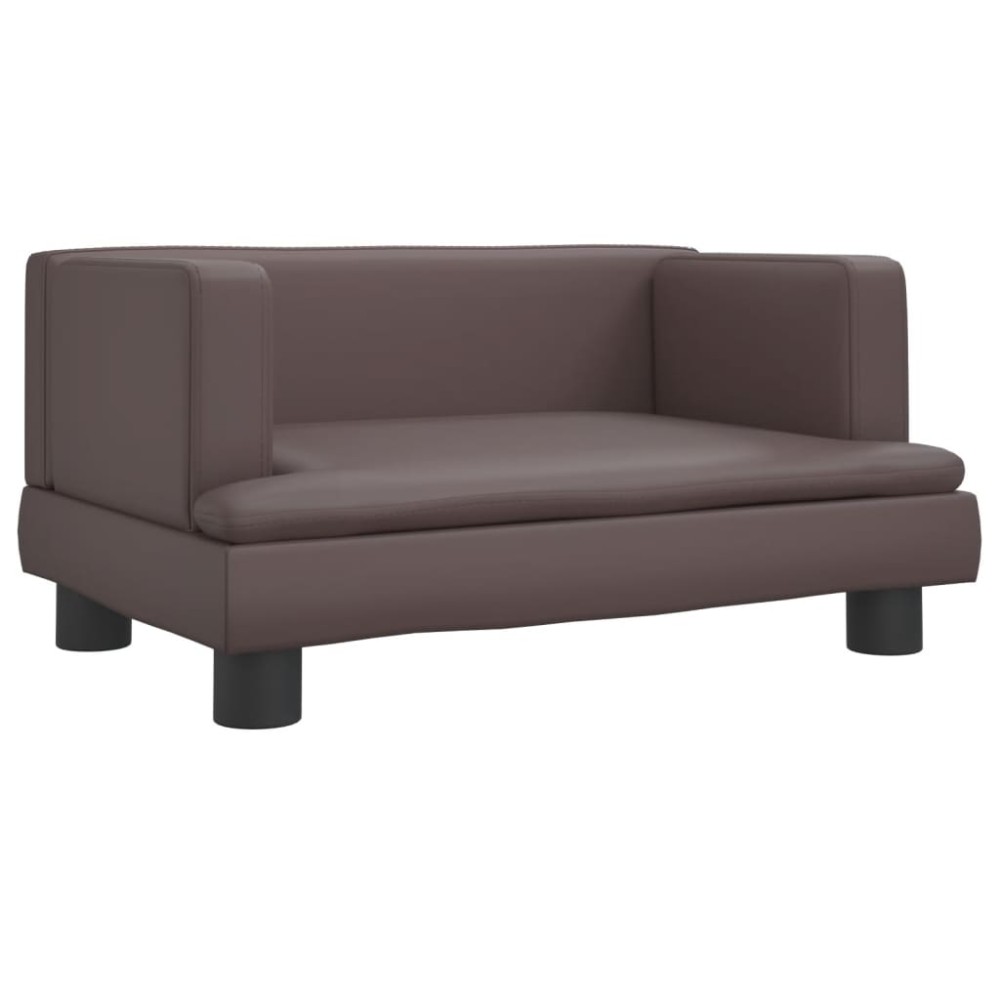 vidaXL Canapea pentru copii, maro, 60x40x30 cm, piele ecologică