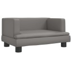vidaXL Canapea pentru copii, gri, 60x40x30 cm, piele ecologică vidaXL Canapea pentru copii, gri, 60x40x30 cm, piele ecologică