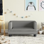 vidaXL Canapea pentru copii, gri, 60x40x30 cm, piele ecologică vidaXL Canapea pentru copii, gri, 60x40x30 cm, piele ecologică