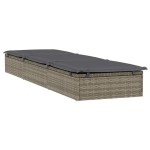 vidaXL Șezlong, 1 buc., cu masă, gri, poliratan vidaXL Șezlong, 1 buc., cu masă, gri, poliratan