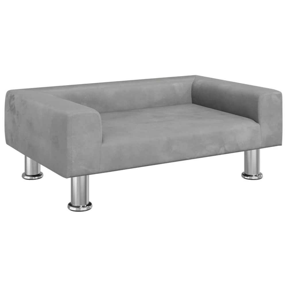 vidaXL Canapea pentru copii, gri deschis, 70x45x26,5 cm, catifea