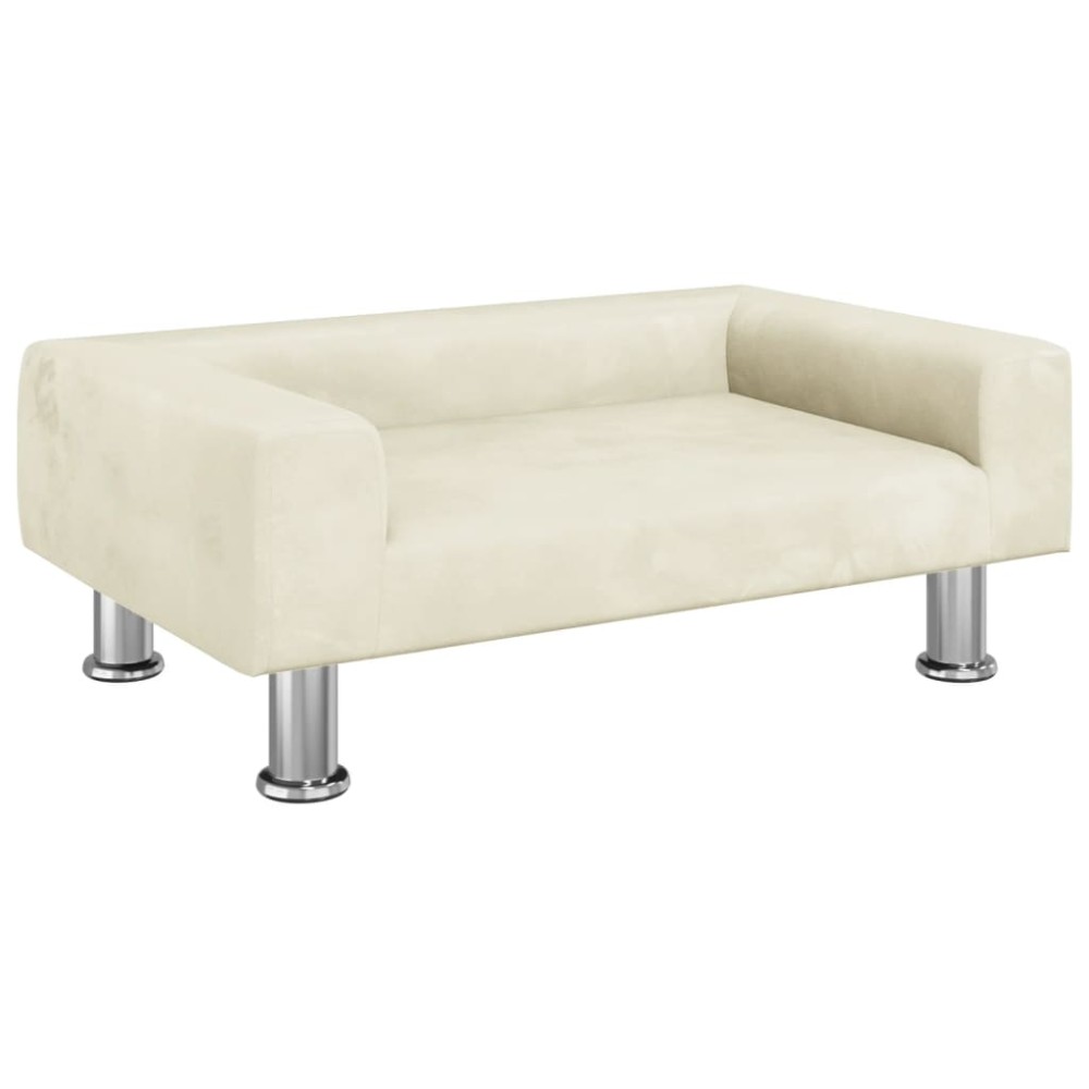 vidaXL Canapea pentru copii, crem, 70x45x26,5 cm, catifea