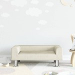 vidaXL Canapea pentru copii, crem, 70x45x26,5 cm, catifea vidaXL Canapea pentru copii, crem, 70x45x26,5 cm, catifea