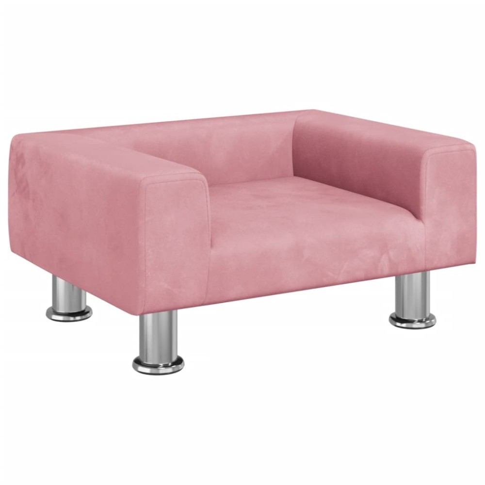 vidaXL Canapea pentru copii, roz, 50x40x26,5 cm, catifea