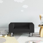 vidaXL Canapea pentru copii, negru, 50x40x26,5 cm, catifea vidaXL Canapea pentru copii, negru, 50x40x26,5 cm, catifea