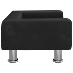 vidaXL Canapea pentru copii, negru, 50x40x26,5 cm, catifea vidaXL Canapea pentru copii, negru, 50x40x26,5 cm, catifea
