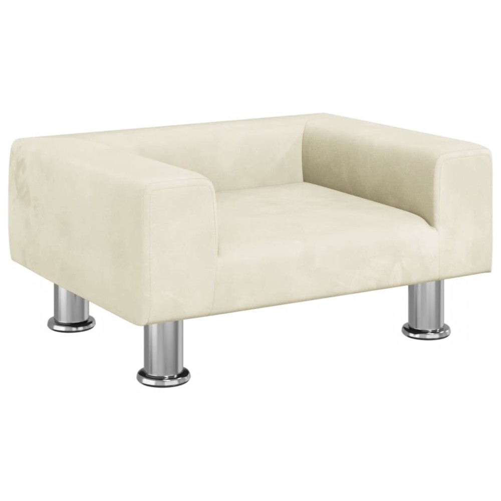 vidaXL Canapea pentru copii, crem, 50x40x26,5 cm, catifea