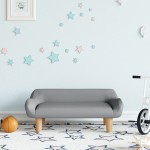 vidaXL Canapea pentru copii, gri deschis, 70x40x24 cm, material textil vidaXL Canapea pentru copii, gri deschis, 70x40x24 cm, material textil