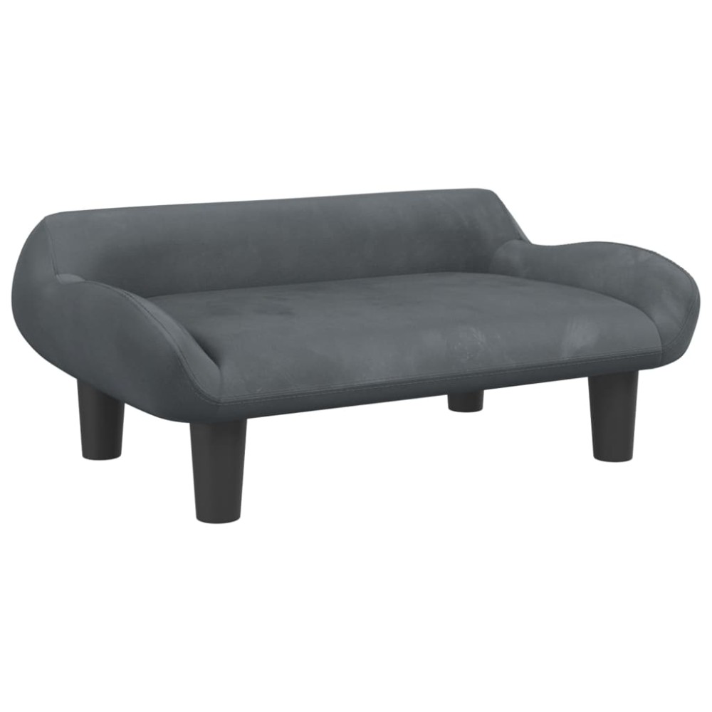 vidaXL Canapea pentru copii, gri închis, 70x40x24 cm, catifea