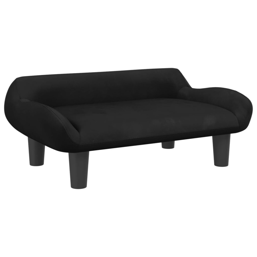 vidaXL Canapea pentru copii, negru, 70x40x24 cm, catifea