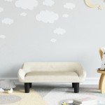 vidaXL Canapea pentru copii, crem, 70x40x24 cm, catifea vidaXL Canapea pentru copii, crem, 70x40x24 cm, catifea