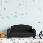 vidaXL Canapea pentru copii, negru, 70x45x30 cm, material textil vidaXL Canapea pentru copii, negru, 70x45x30 cm, material textil