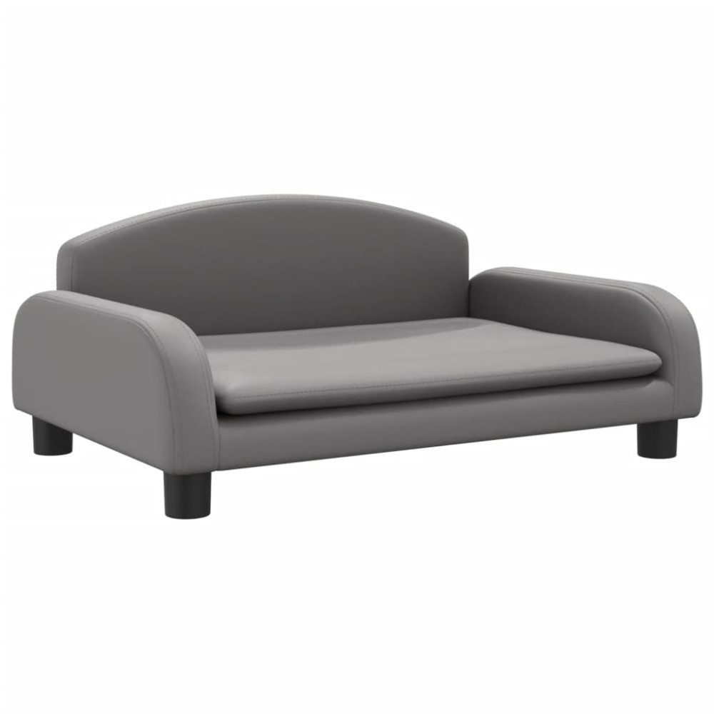 vidaXL Canapea pentru copii, gri, 70x45x30 cm, piele ecologică