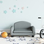 vidaXL Canapea pentru copii, gri, 50x40x30 cm, material textil vidaXL Canapea pentru copii, gri, 50x40x30 cm, material textil