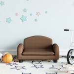 vidaXL Canapea pentru copii, maro, 50x40x30 cm, material textil vidaXL Canapea pentru copii, maro, 50x40x30 cm, material textil