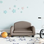 vidaXL Canapea pentru copii, gri taupe, 50x40x30 cm, material textil vidaXL Canapea pentru copii, gri taupe, 50x40x30 cm, material textil