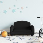 vidaXL Canapea pentru copii, negru, 50x40x30 cm, material textil vidaXL Canapea pentru copii, negru, 50x40x30 cm, material textil