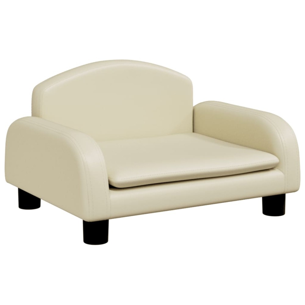 vidaXL Canapea pentru copii, crem, 50x40x30 cm, piele ecologică