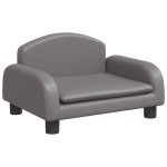vidaXL Canapea pentru copii, gri, 50x40x30 cm, piele ecologică vidaXL Canapea pentru copii, gri, 50x40x30 cm, piele ecologică
