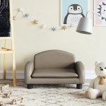 vidaXL Canapea pentru copii, cappuccino, 50x40x30 cm, piele ecologică vidaXL Canapea pentru copii, cappuccino, 50x40x30 cm, piele ecologică