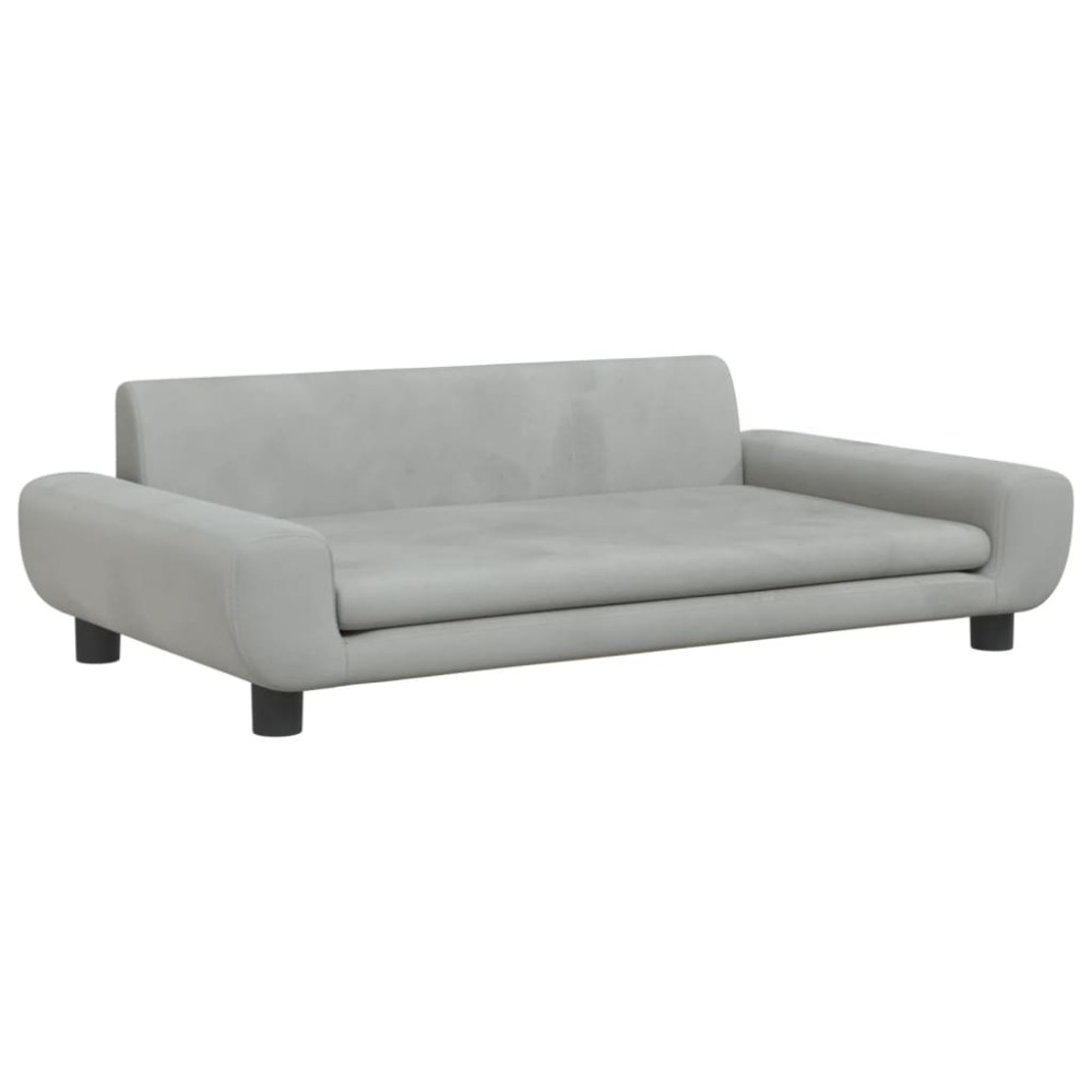 vidaXL Canapea pentru copii, gri deschis, 100x54x33 cm, catifea