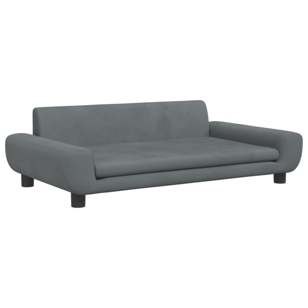 vidaXL Canapea pentru copii, gri închis, 100x54x33 cm, catifea