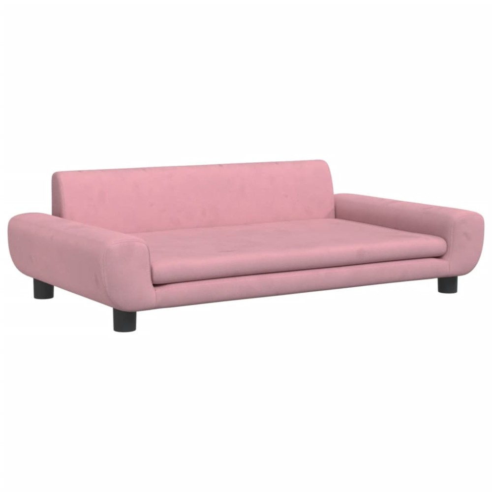 vidaXL Canapea pentru copii, roz, 100x54x33 cm, catifea