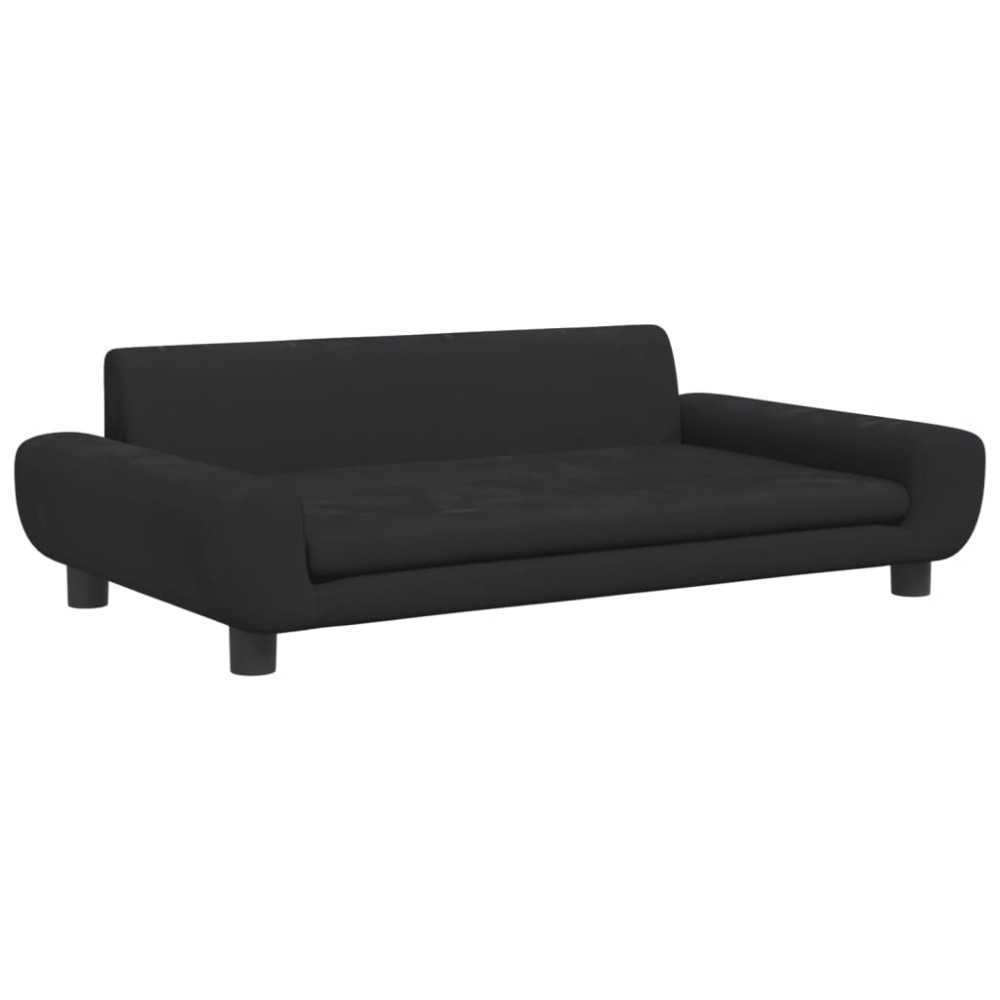 vidaXL Canapea pentru copii, negru, 100x54x33 cm, catifea