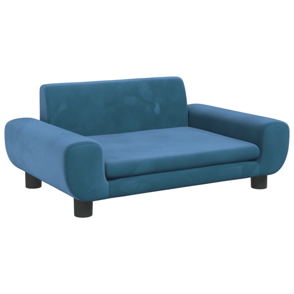 vidaXL Canapea pentru copii, albastru, 70x45x33 cm, catifea