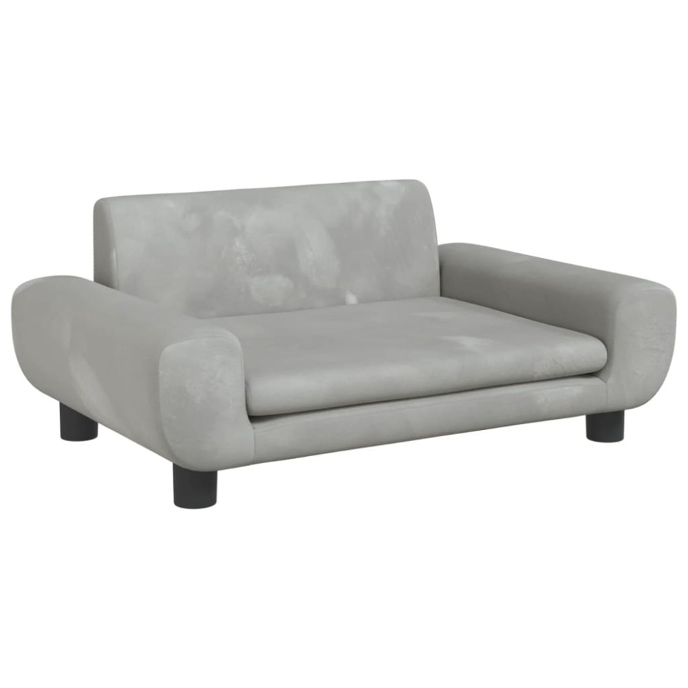 vidaXL Canapea pentru copii, gri deschis, 70x45x33 cm, catifea