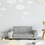vidaXL Canapea pentru copii, gri deschis, 70x45x33 cm, catifea vidaXL Canapea pentru copii, gri deschis, 70x45x33 cm, catifea